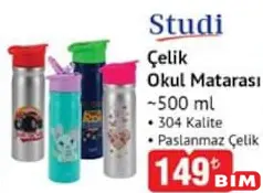 STUDİ ÇELİK OKUL MATARASI 500 ML